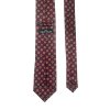 Vínová červená hedvábná pánská kravata se vzorem