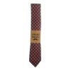Vínová červená hedvábná pánská kravata se vzorem