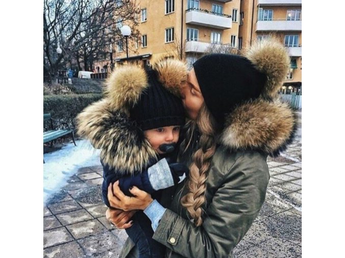 Párové čepice pro maminku s děťátkem