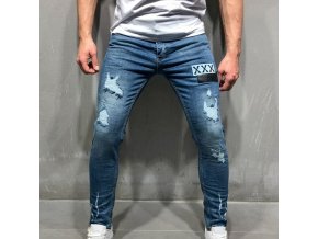 Pánské stylové trhané džíny XXX