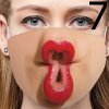 Vtipná rouška s potiskem obličeje - nastavitelné provázky za uši