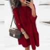 TIP - jarní šaty s dlouhým rukávem z příjemného materiálu v černé a červené barvě