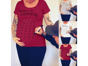 Bavlnené tehotenské tričko odpočítavanie - 3 farby