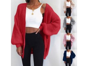 Voľný pletený sveter v štýle kardigan - viac farieb