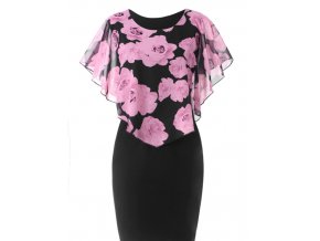 Plus size elegantné šaty s kvetinovým vzorom