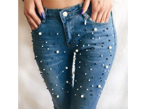 Luxusné dámske perlové džínsy