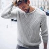 Pánsky štýlový pletený sveter s nápletom