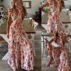 Luxusné maxi kvetinové šaty s volánikmi