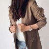 módny hit - dámske jednofarebné pohodlné sako s vreckami