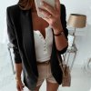 módny hit - dámske jednofarebné pohodlné sako s vreckami