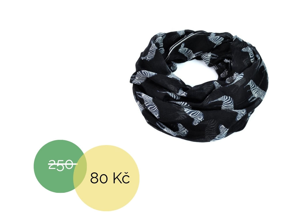 Šál zebra černá