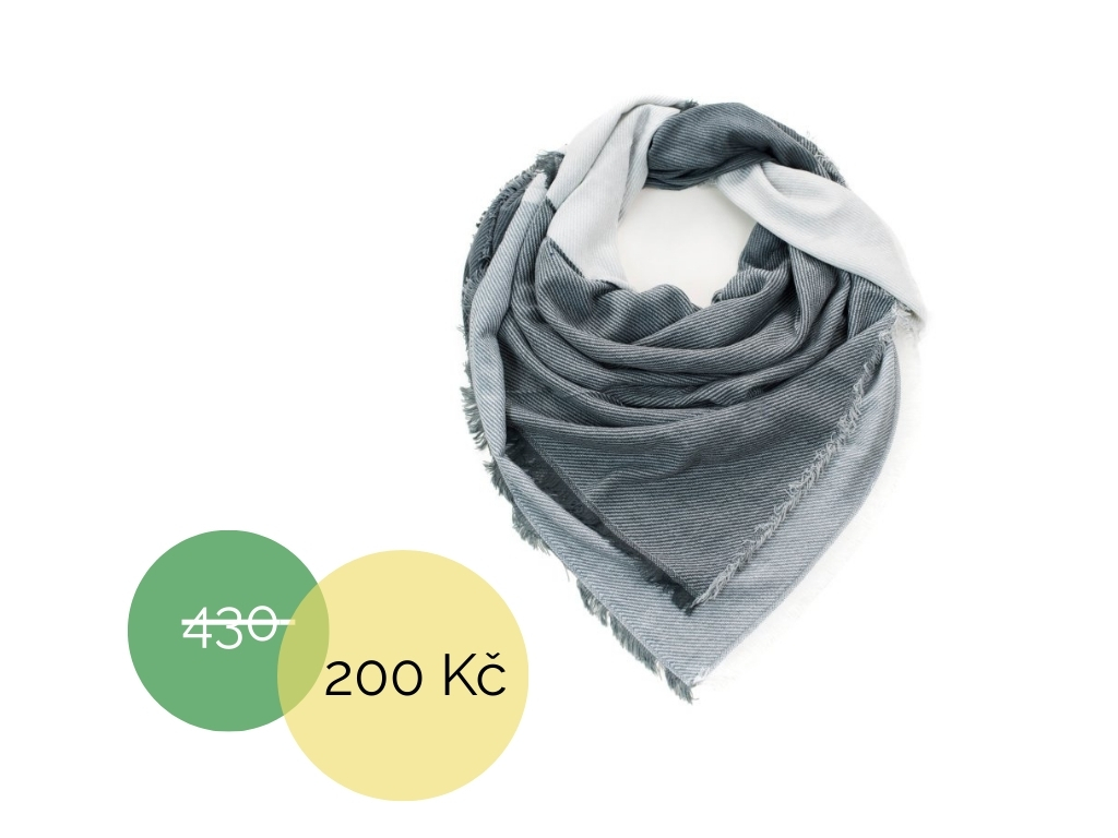 Šála čtvercová šedá