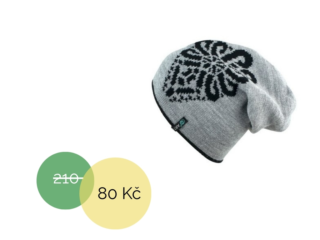 Čepice šedá s černou