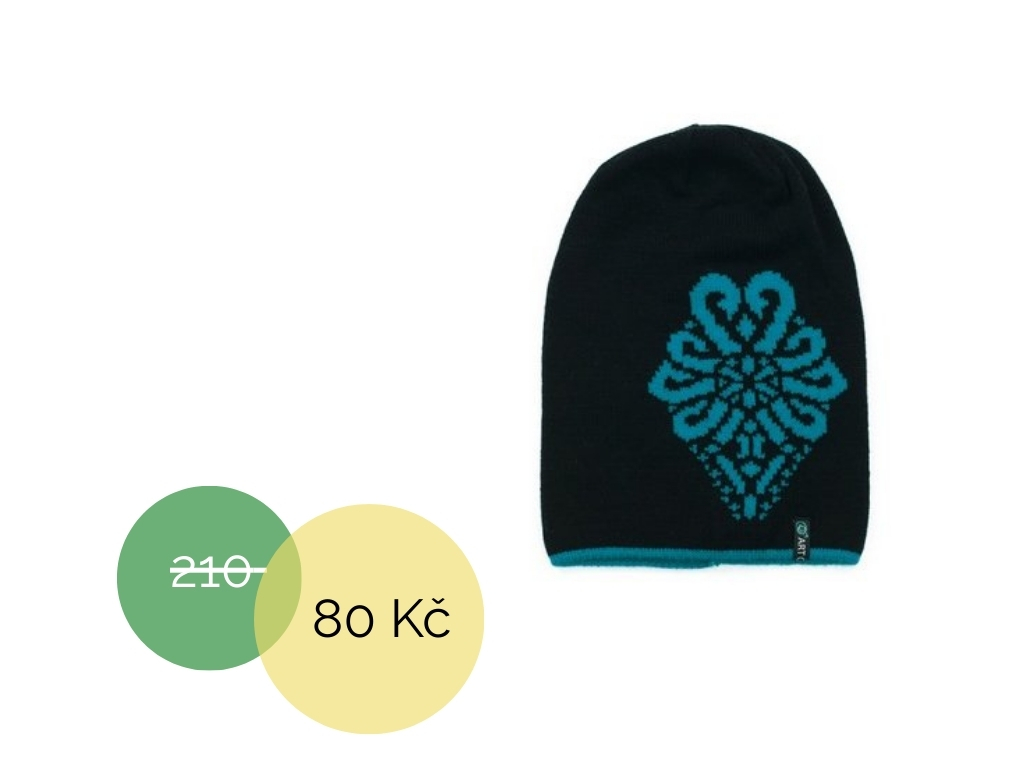 Čepice černá s modrou