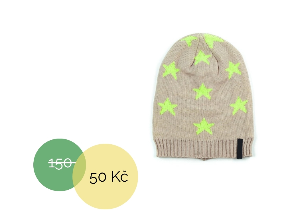 Čepice hvězdy béžová
