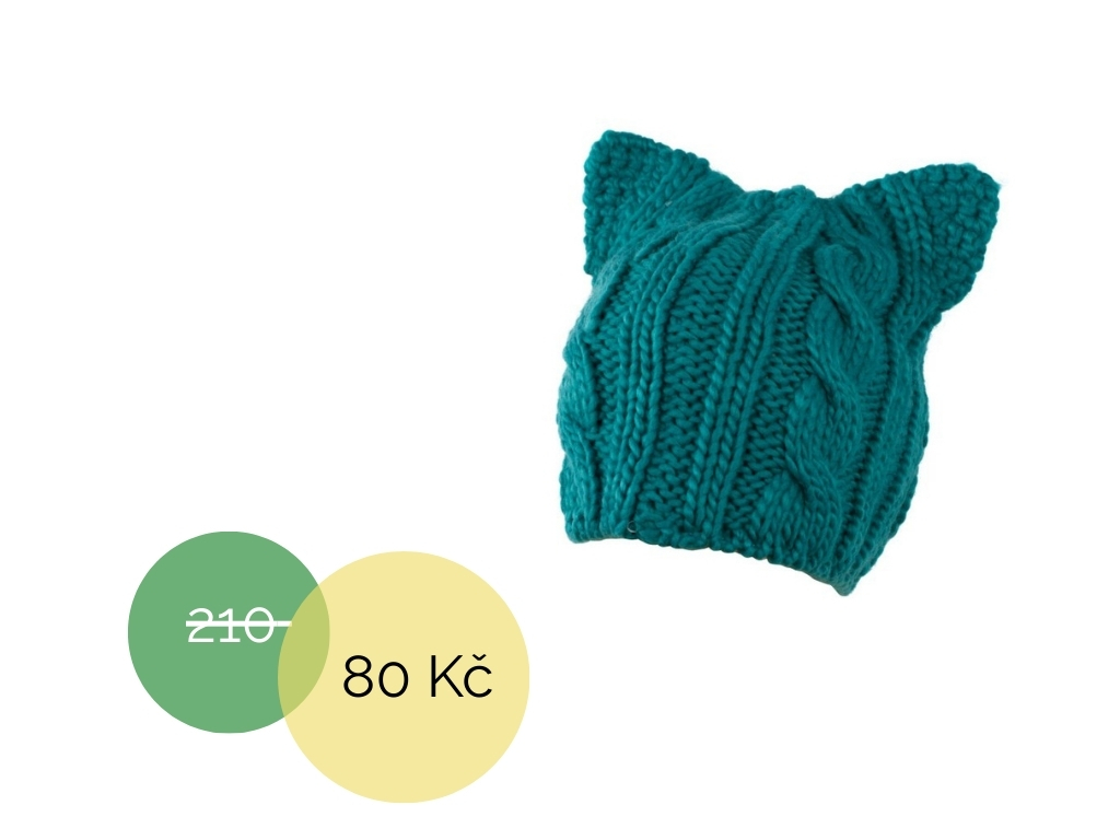 Čepice kočičí petrolejová