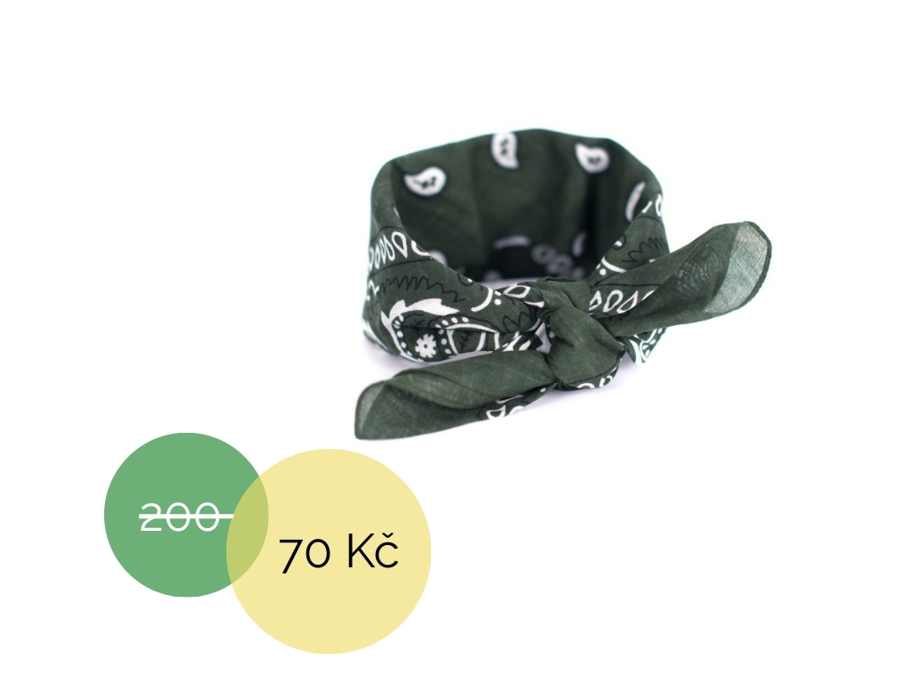 Khaki bandana šátek