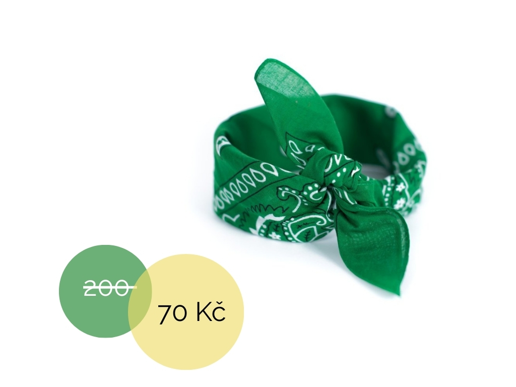 Zelený bandana šátek
