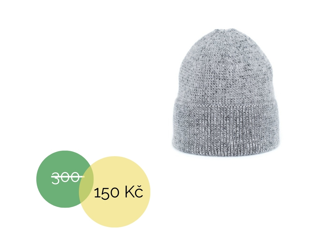 Dámská čepice šedá s angorou