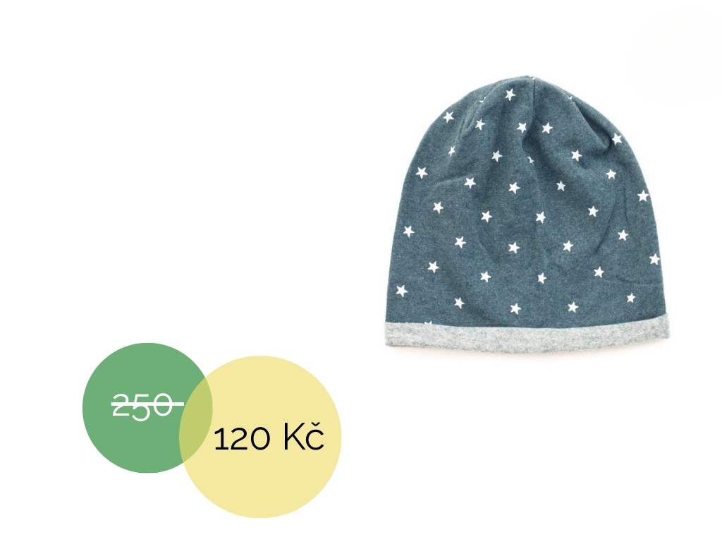 Dětská čepice hvězdy modrá