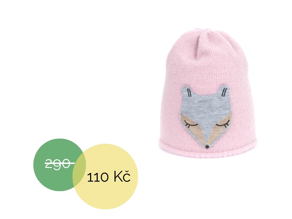 Dětská čepice liška růžová