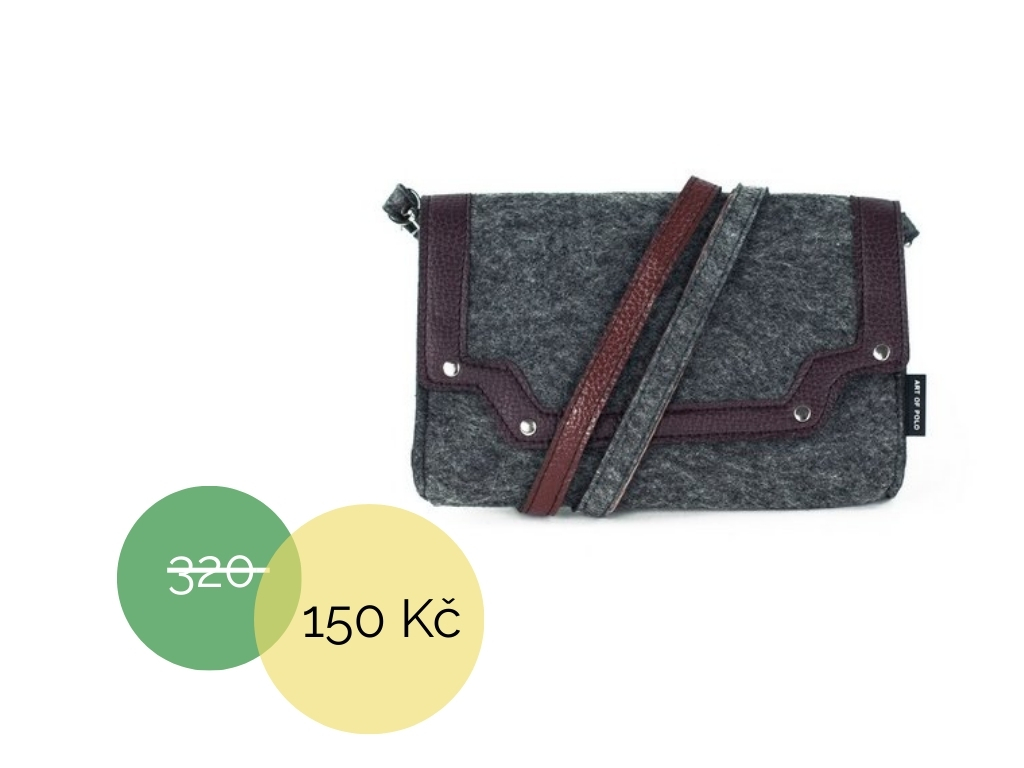 Filcová kabelka malá cross šedá