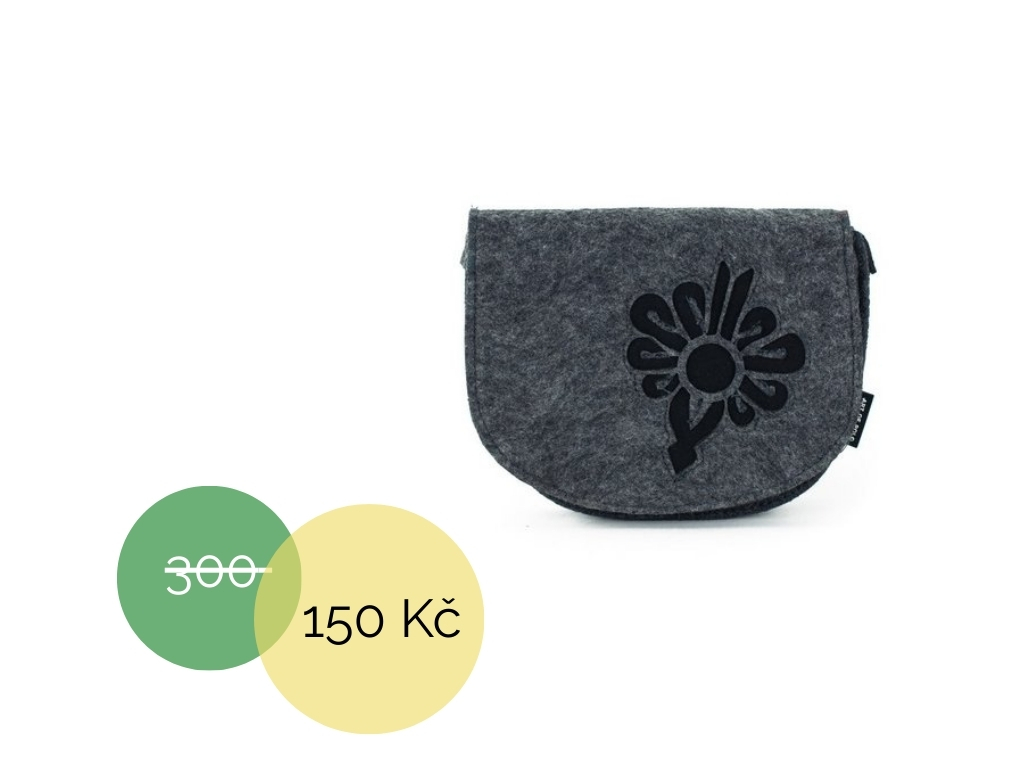 Filcová kabelka ornament přes rameno