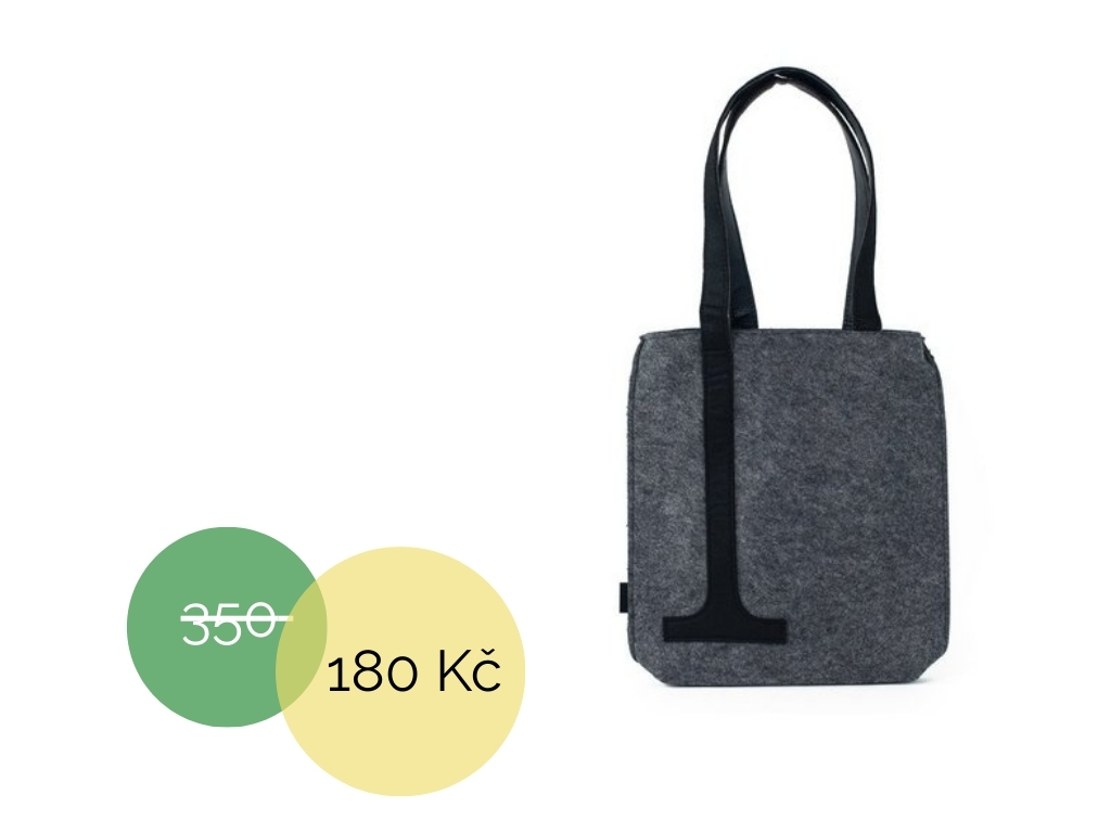 Filcová T taška šedá/černá