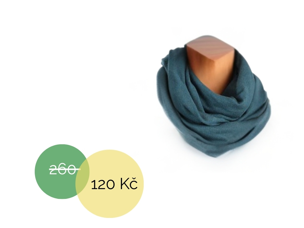 Petrolejová úpletová komínová šála