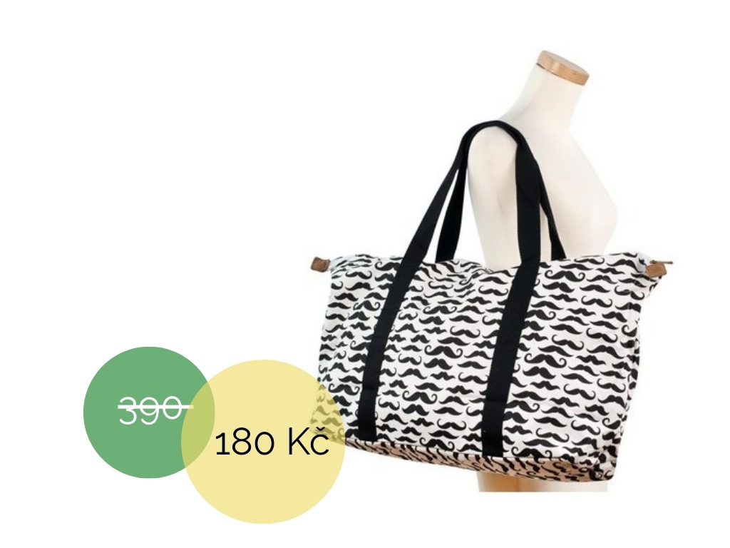 Velká plátěná taška s knírky