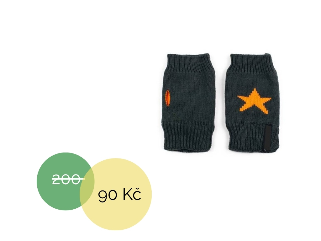 Rukavice bez prstů hvězdy šedé