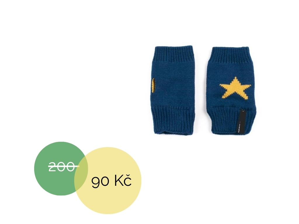 Rukavice bez prstů hvězdy modré