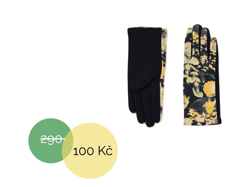Rukavice květy žluté