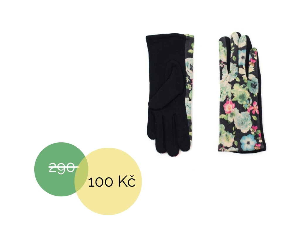Rukavice květy zelené