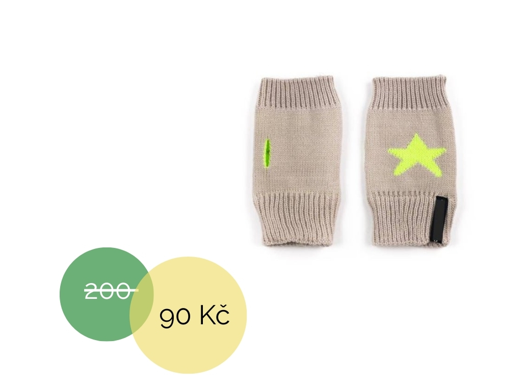 Rukavice bez prstů hvězdy béžové