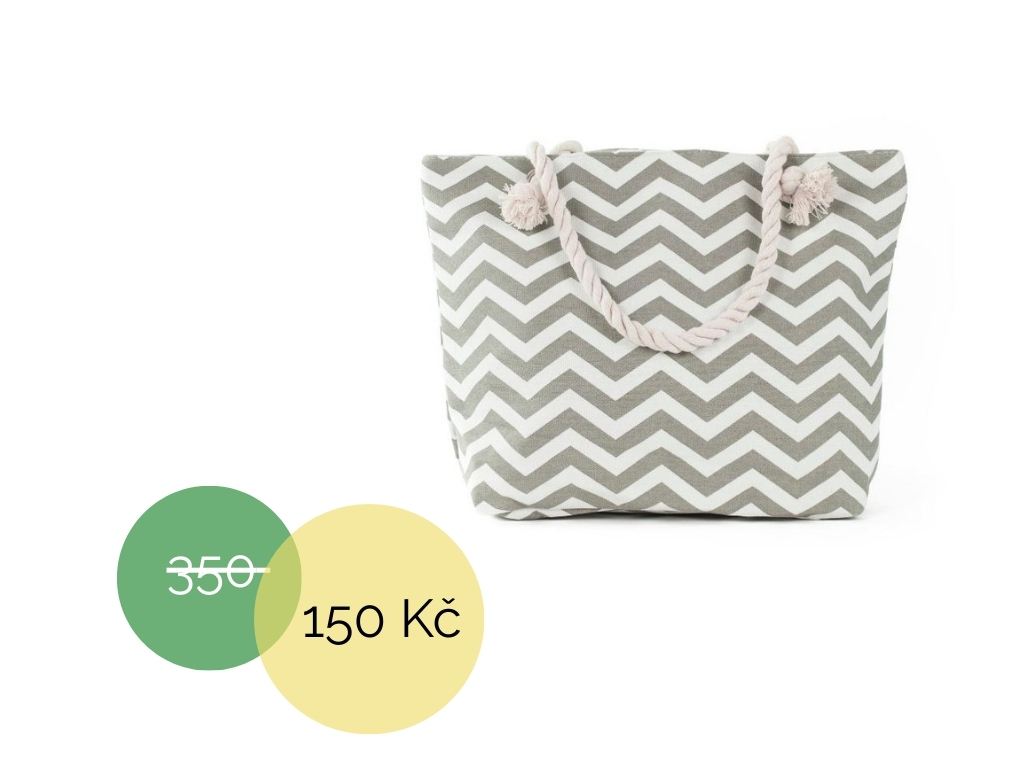 Textilní kabelka cik cak šedá