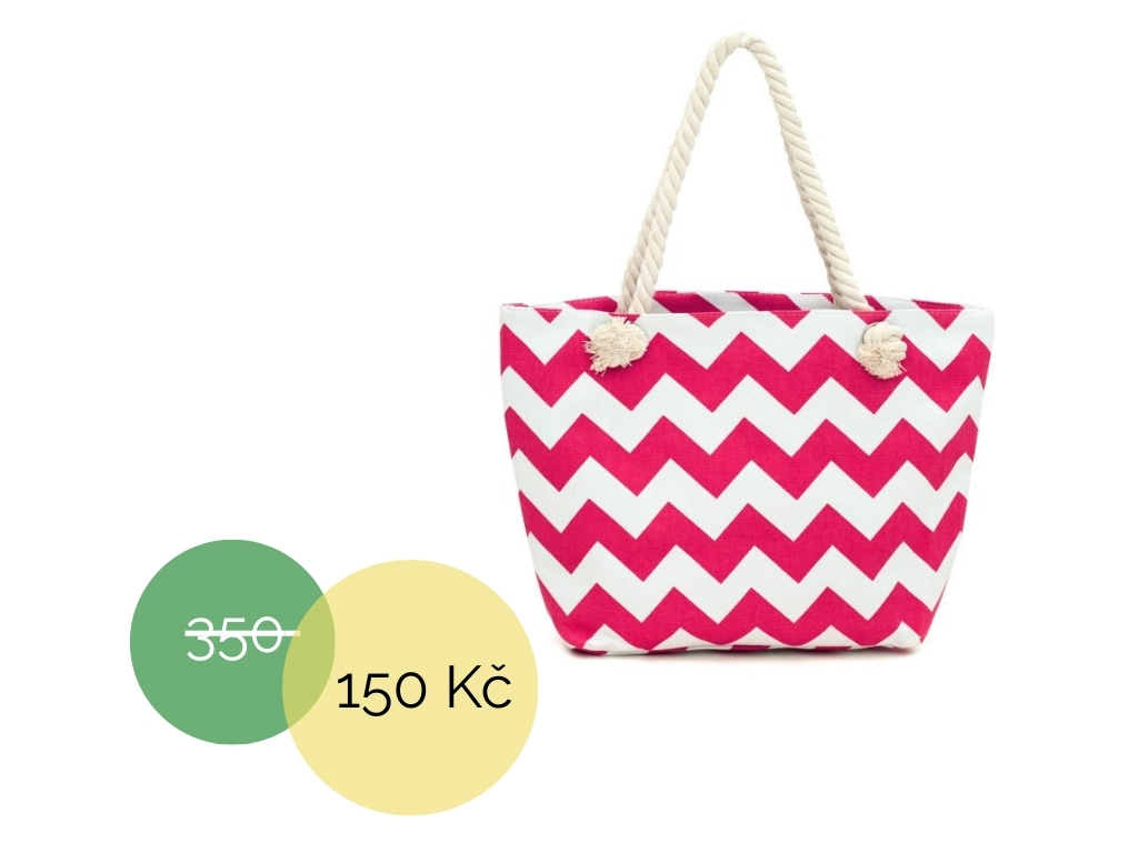 Textilní kabelka cik cak růžová