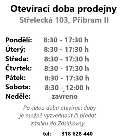 Otevírací doba prodejny