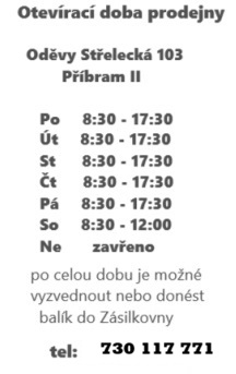 Otevírací doba prodejny