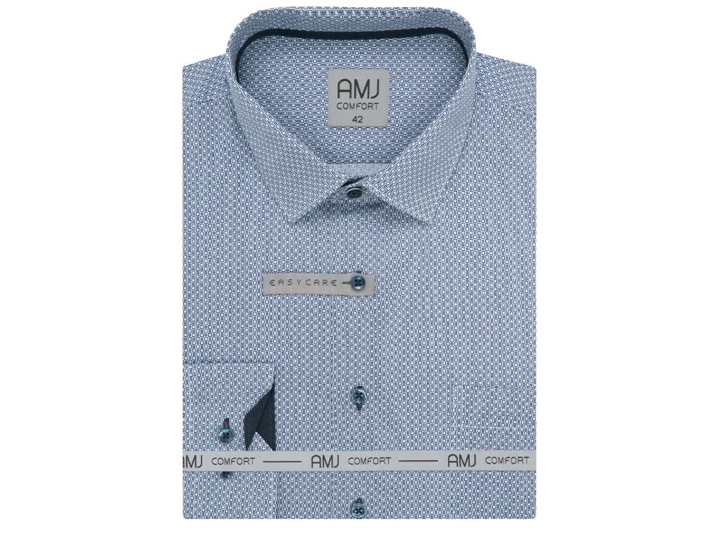 Pánská košile dlouhý rukáv AMJ VDSBR 1391 Slim Fit Comfort Velikost: 42