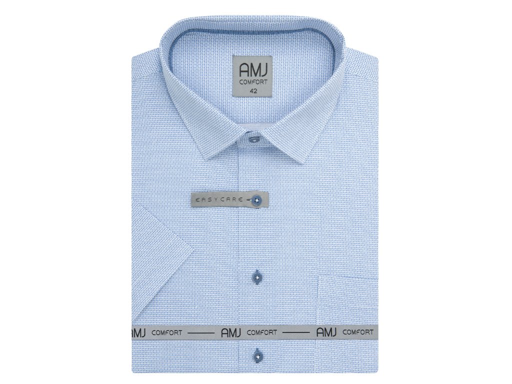Pánská košile krátký rukáv AMJ VKSBR 1432 Slim Fit Comfort Velikost: 41