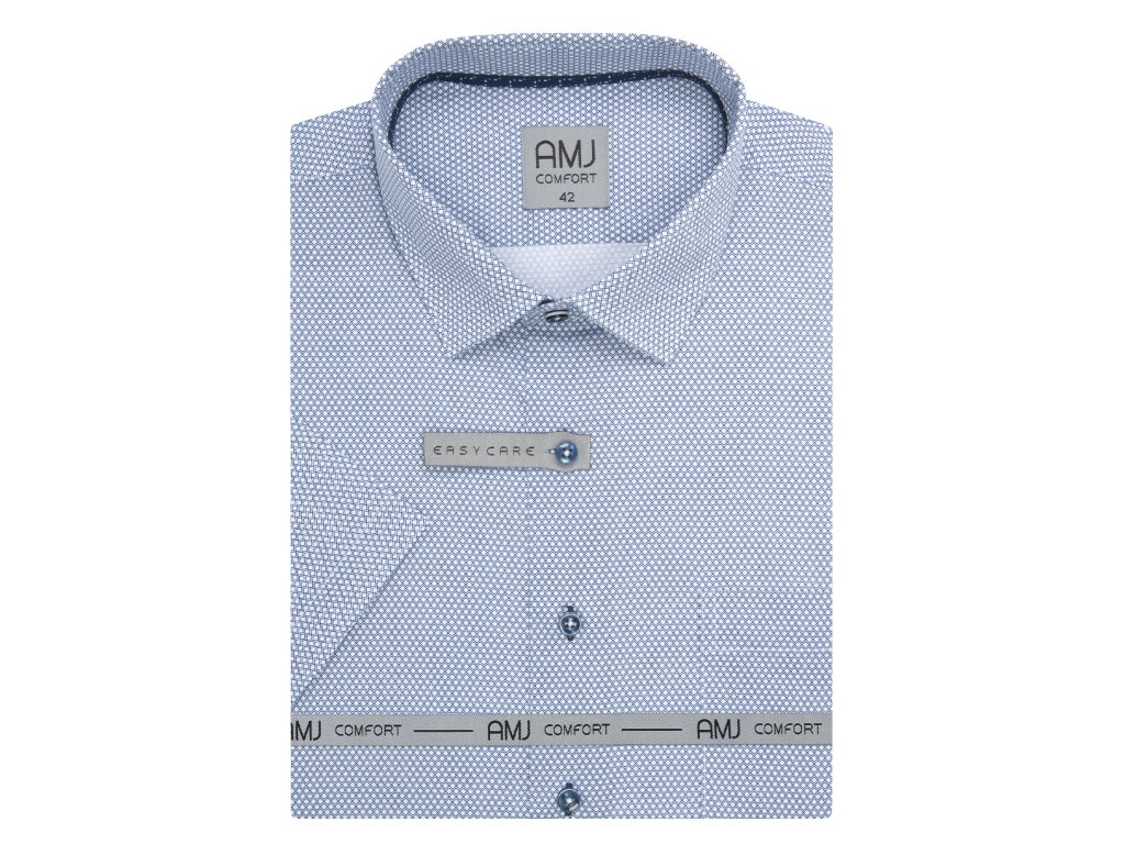 Pánská košile krátký rukáv AMJ VKBR VKNBR 1433 Classic Comfort Velikost: 40