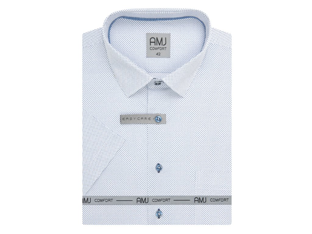Pánská košile krátký rukáv AMJ VKSBR 1450 Slim Fit Comfort Velikost: 38