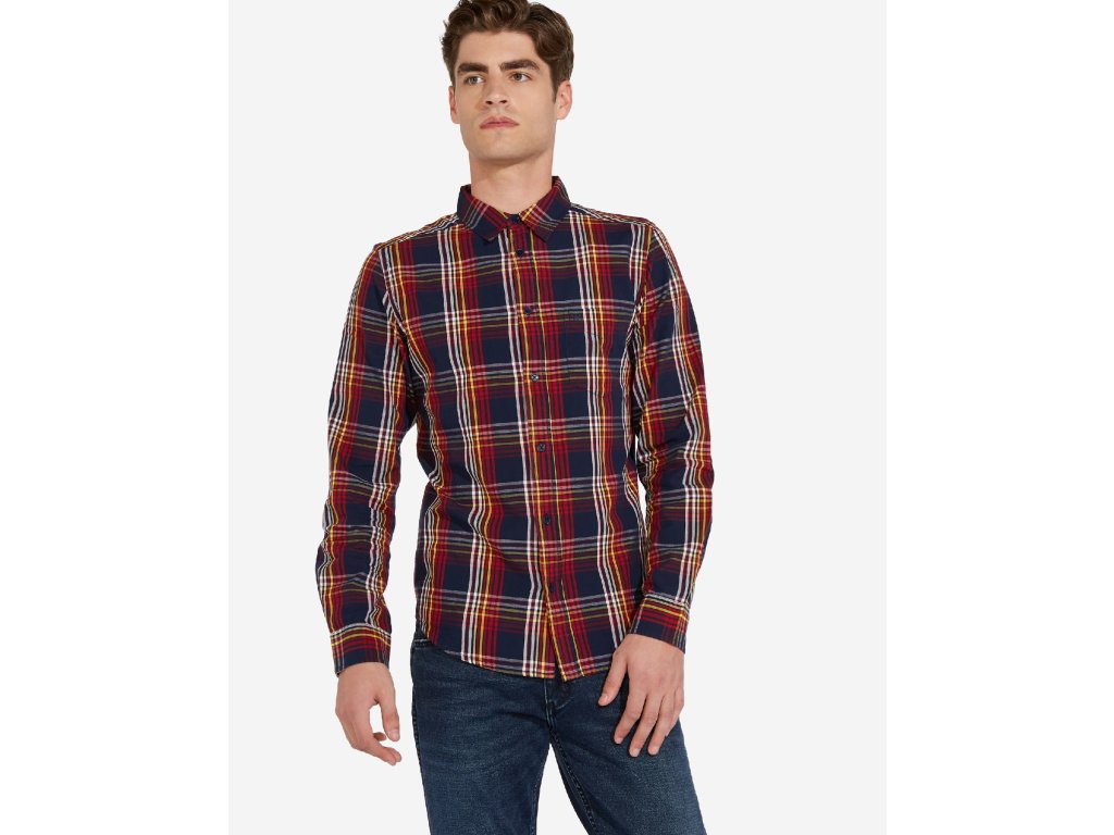 Pánská KOŠILE WRANGLER W5F14MX51 SLIM FIT Crimson Red Velikost: XXL