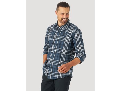 Pánská košile WRANGLER WA5N7LX1O LS RECYCL FLANNEL SH Midnight Navy