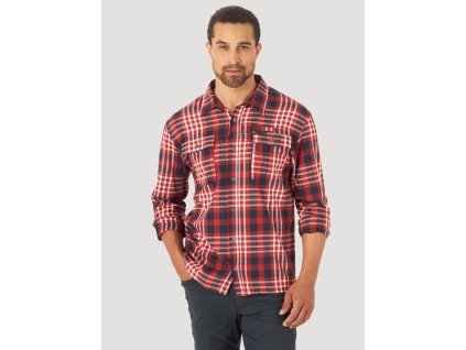 Pánská košile WRANGLER WA5N7LR17 LS RECYCL FLANNEL SH Dark Red