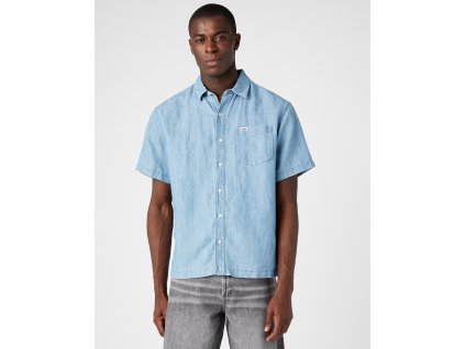 Pánská košile WRANGLER W5E3BNH97 SS 1 PKT SHIRT Light Hemp