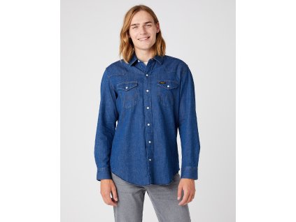 Pánská džínová košile WRANGLER W5D1BKH98 HERITAGE SHIRT Mid Hemp