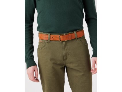 Kožený opasek WRANGLER W0J2U1X81 RUGGED BELT Cognac