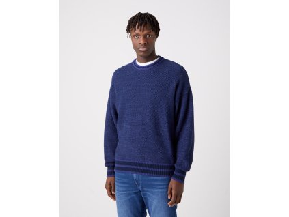 Pánský svetr WRANGLER W8C7PEB51 VARSITY KNIT Blue Ribbon